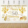 Toile de fond Célébration du 50e Anniversaire - grande bannière métallique parfaite pour la photographie et les décorations de fête