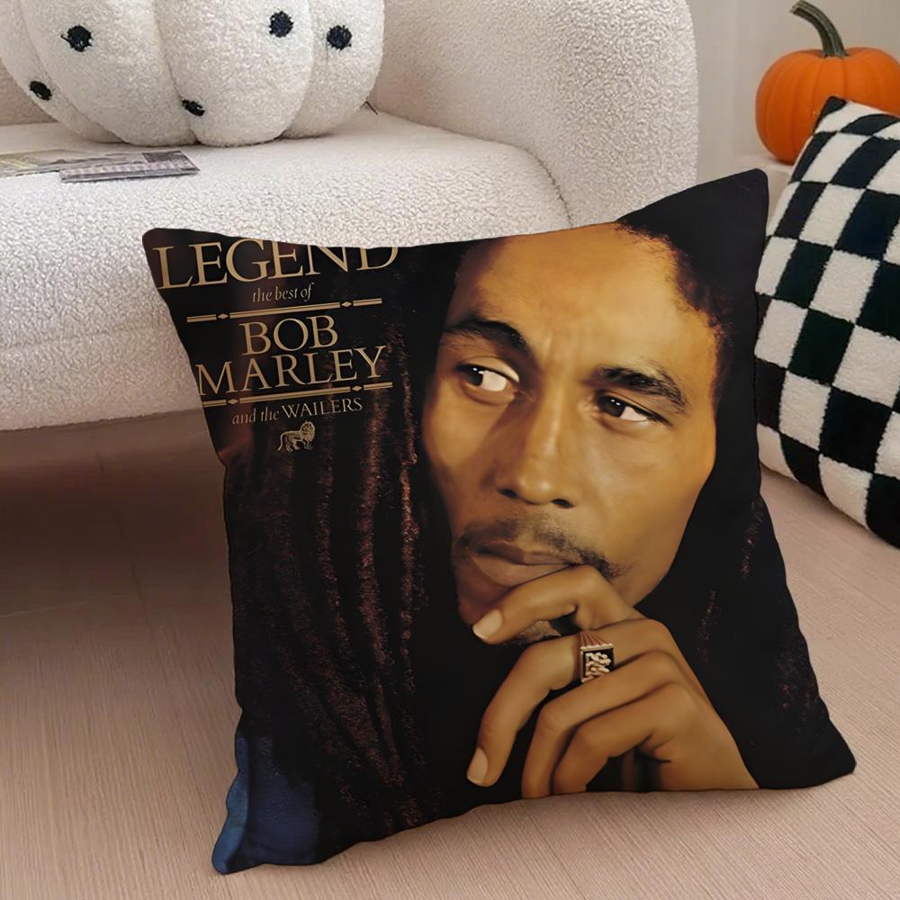 Legendary Jamaican Singer BBob MMarley Cushion Cover Throw Pillow Cover Hidden Button Durable Polyester Chair Cushion