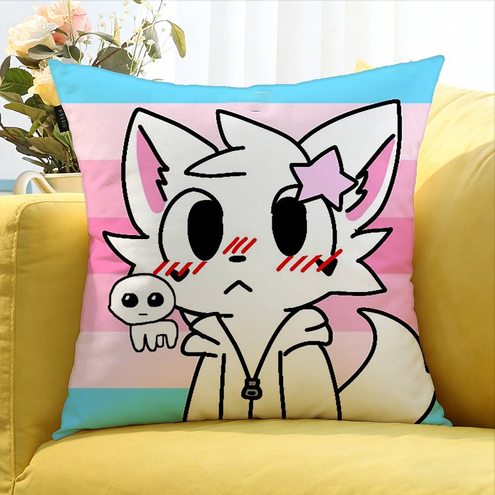 Silly Cat B-Boykisser World Various Sizes Square Pillow Case For Car Home Bedchamber Decor