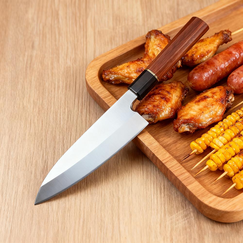 Deba Knife Single-edged Blade Germany 1.4116 Steel Wood Handle Chef Cleaver Sashimi Meat Slicing Sushi Vegetables Kitchen Knives
