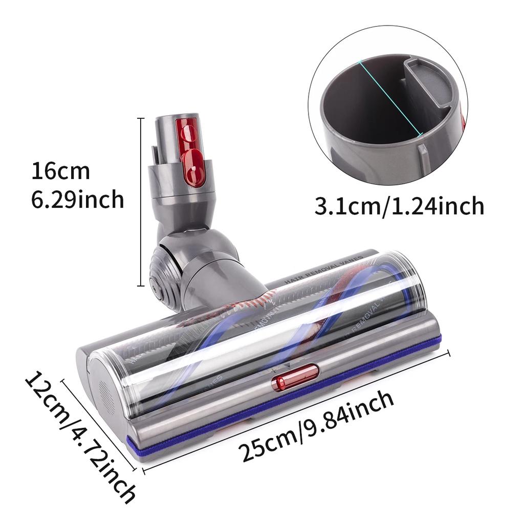 Anti-tangle Cleaning Head for Dyson V11 V15 V10 V8 V7 Hoovers Adjustable Suction Carpets Hard Floors