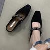 Fashion Fashion Women Slippers Slingback Square Toe Mules Shoes Dress Designer Woman Heeled Sandals 2025 Summer Party Sandalias De Mujer