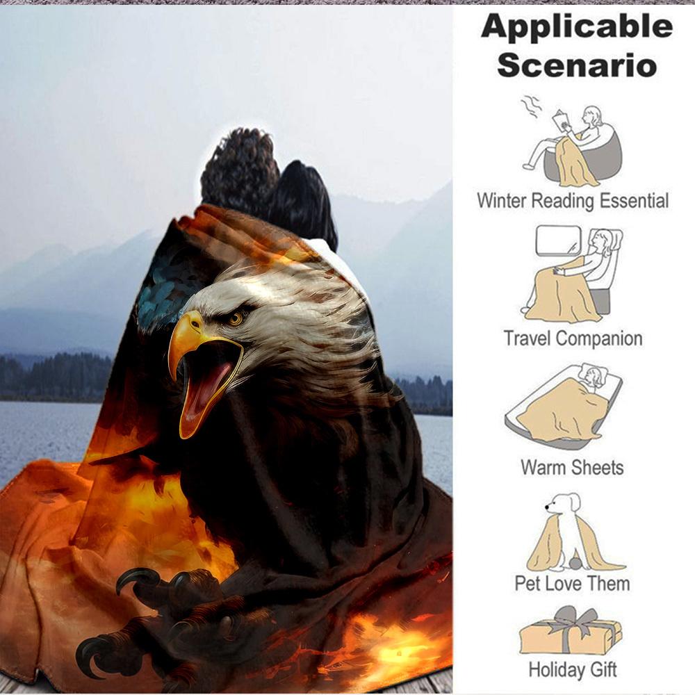 1pc Eagle, Fire Blanket Lightweight Blanket Throw Blanket For Sofa, Bed, Travel, Camping, Livingroom, Office, Couch, Chair yy251010050