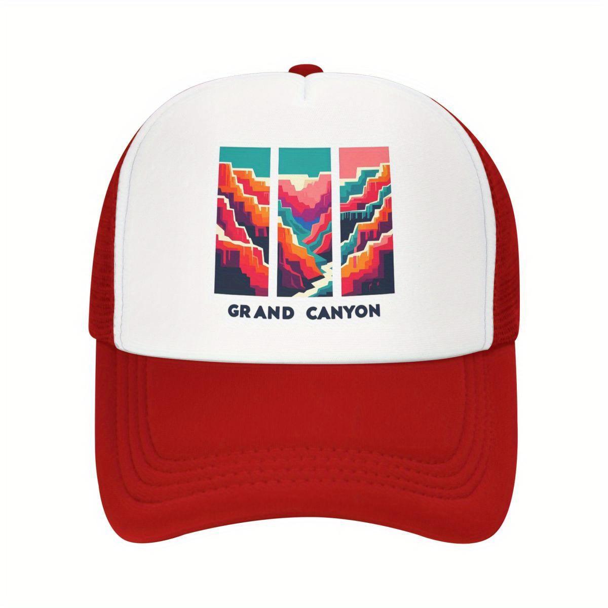 Grand Canyon Art Trucker Hat Polyester Mesh Back Baseball Cap Casual Sun Protection Adjustable One Size