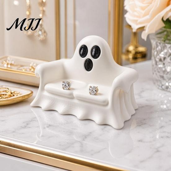 Decorative Holiday Display Tray Halloween Jewelry Tray, 3D Printed Ghost Pumpkin Couch Shaped Trinket Dish, Theme Accessory Holder Gothic Small