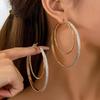 Minimalist Double-Hoop Large Earrings for Women: Trendy, High-End, Fashionable, Personalized Jewelry