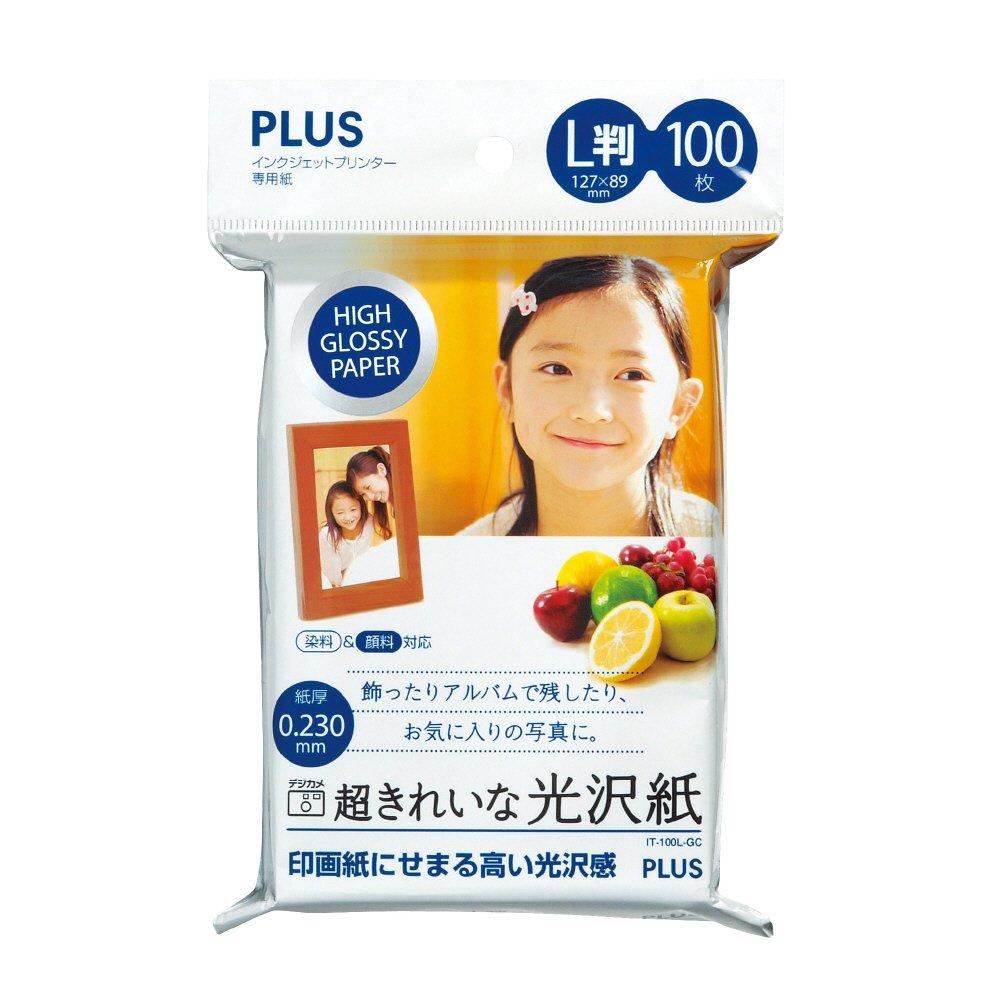Plus Photo Super 100 46083 Paper, Glossy, L-size, Sheets, IT-100L-GC,