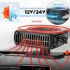 12/24V 200W Portable Auto Car Heater Defroster Demister Electric Heater Windshield 360 Degree Rotation ABS Heating Cooling Fan