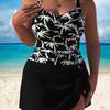 Large Size Swimsuit Women's European and American Meat Cover and Thin One-piece Swimsuit