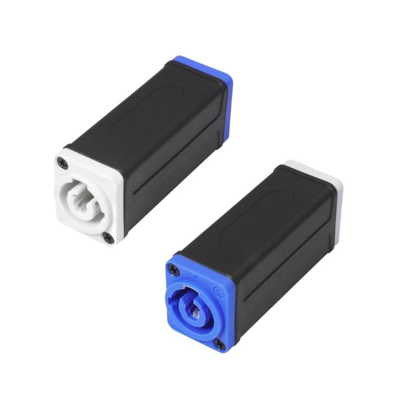 Plastic Power Extension Adapter Female To Female Blue To White Safe For Beam Lights Preventing Short Circuits In Home Offices