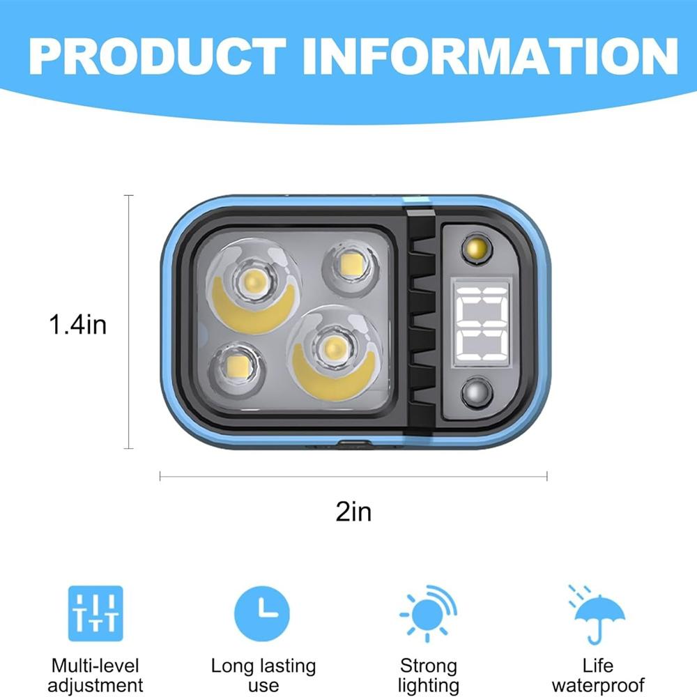 Wave Sensor 2*XTE+LED White+Red Light Smart Headlamp 60° Adjustable Headlight USB Rechargeable Power Display for Camping Hiking Working