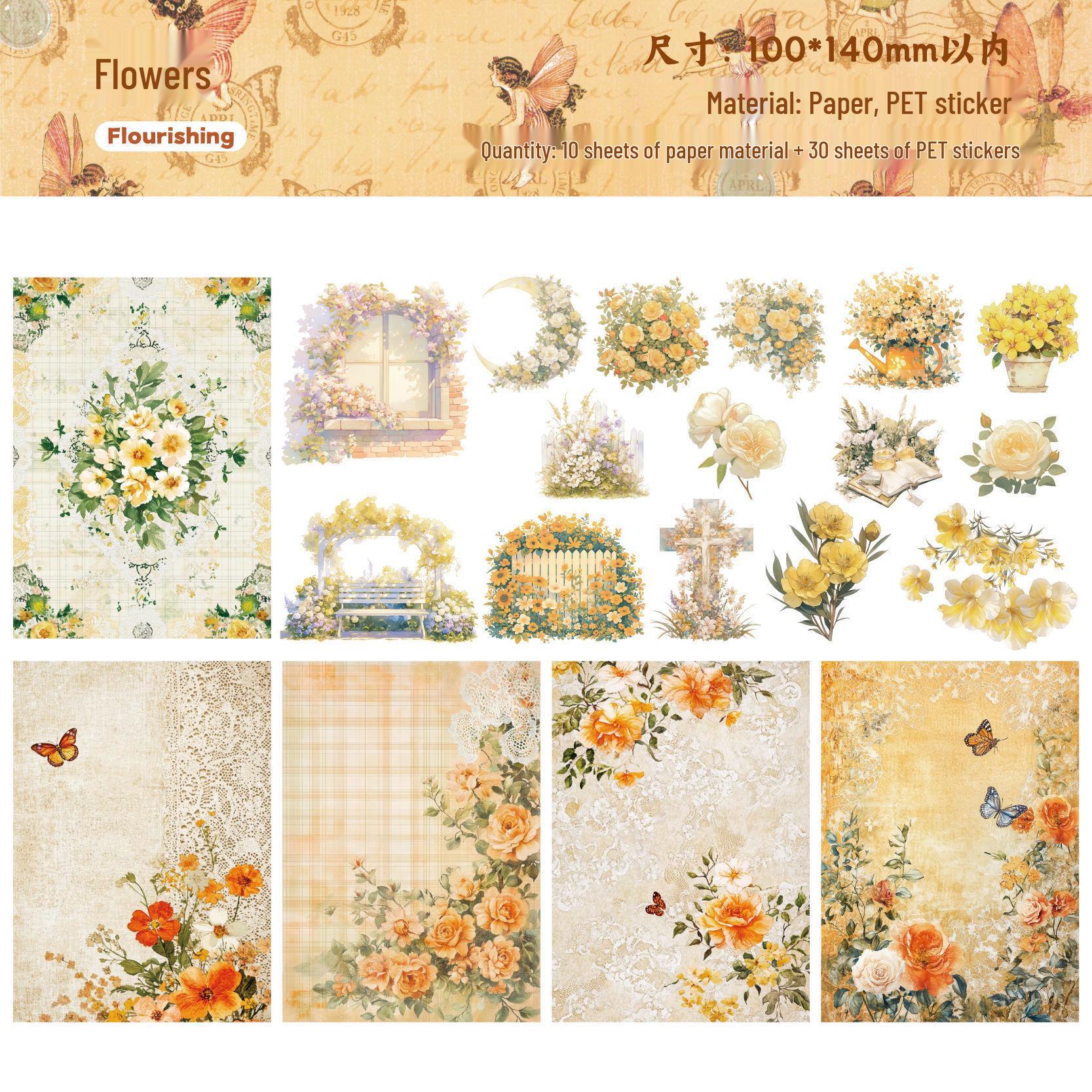 

Mengze Series Retro Story Material Pack: DIY Journal Decoration & Collage Base - 6 Styles
