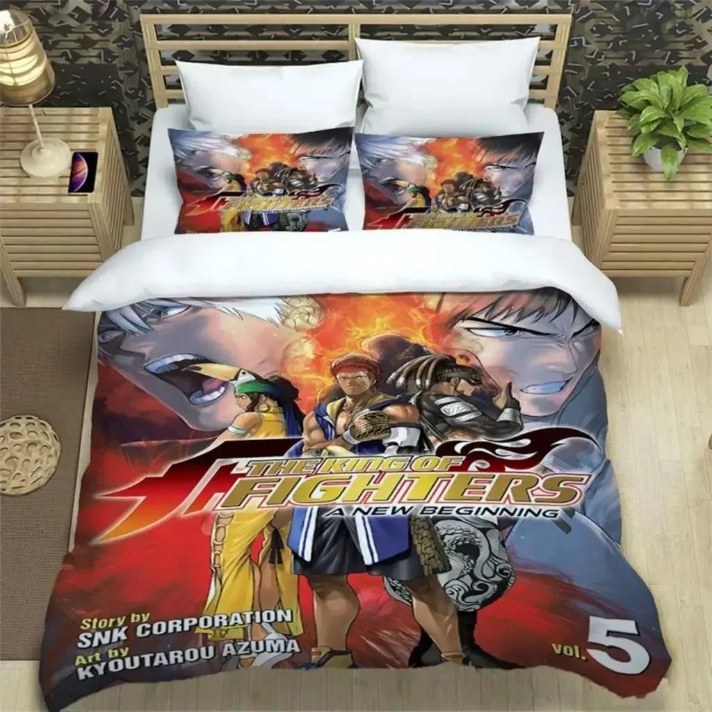 KOF Anime Art Print Bedding Set For Bedroom Soft Modern Bedspreads Comefortable Kids Duvet Cover Quilt Cover And Pillowcase