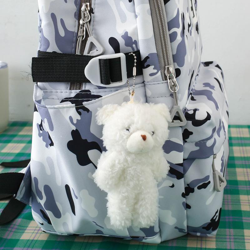 

School bag new trendy backpack three-piece set primary school junior high school double campus school bag girls large capacity durable