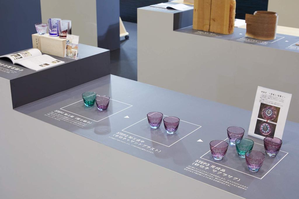 Glass Lab A Mysterious Glass That Expands Its Pattern When You Put Alcohol In It a Wooden Edo Sand Covered Made In Japan [GLASS-LAB] "Fireworks" [In