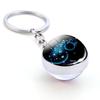Holder Libra Scorpio Jewelry Leo Glass Ball 12 Constellation Zodiac Keychain Keychain Key Rings
