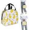 Cartoon Yellow Ducks Insulated Lunch Bag for Women Children Portable Food Boxes Thermal Lunch Box Tote