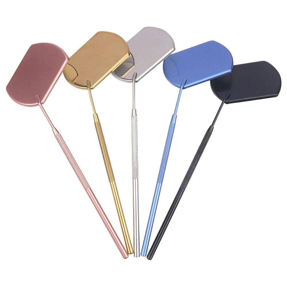 Stainless Steel Eyelash Inspection Mirror Square 8 Colors Eyelash Extension Mirror Detachable Extension Makeup Tools