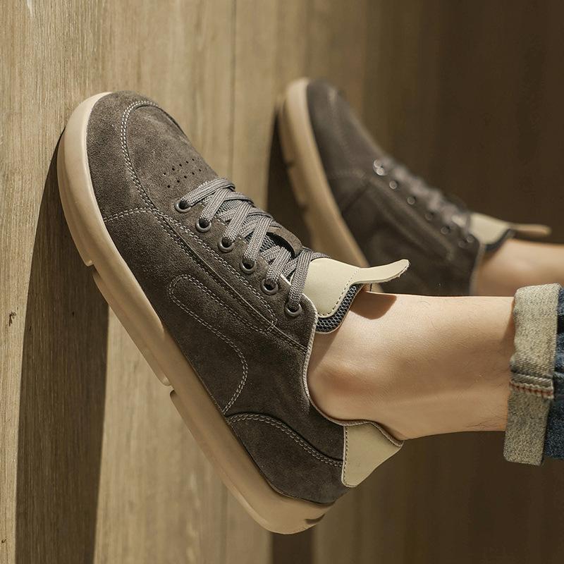 

New autumn retro big head shoes leather shoes sports and leisure soft-soled German training shoes 44 [standard sports code] сірий колір