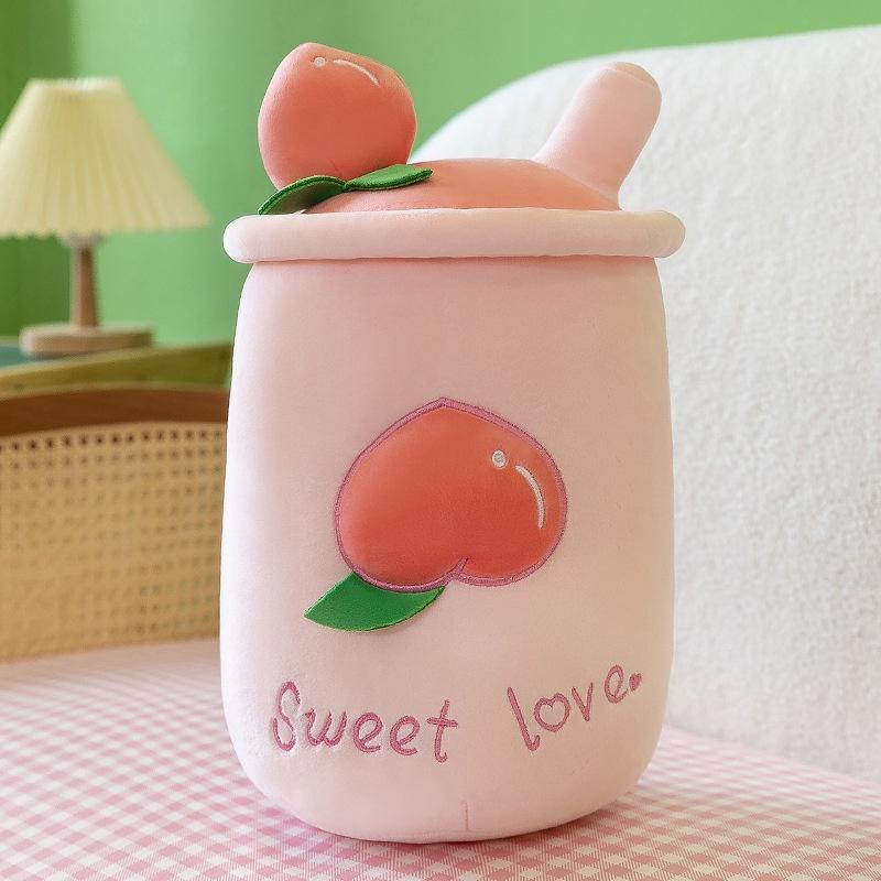 Soft Plush Bubble Tea Boba Cups Toy Peach/watermelon/blueberry Hug Doll Gift
