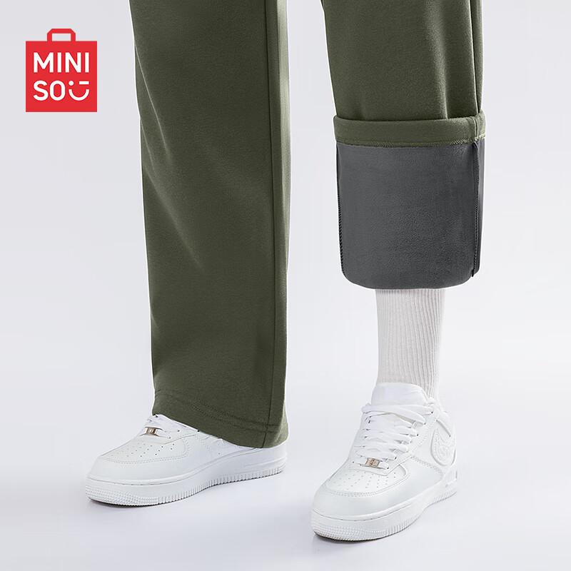 

MINISO Men s Winter Warm Fleece-lined Straight-Leg Sweatpants 3XL