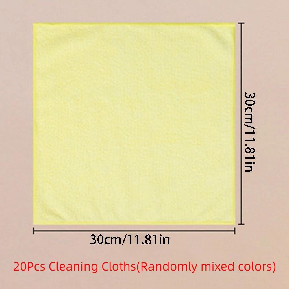 20Pcs Thickened Microfibre Cleaning Cloths 30x30cm Super Absorbent Cloths  House Cleaning