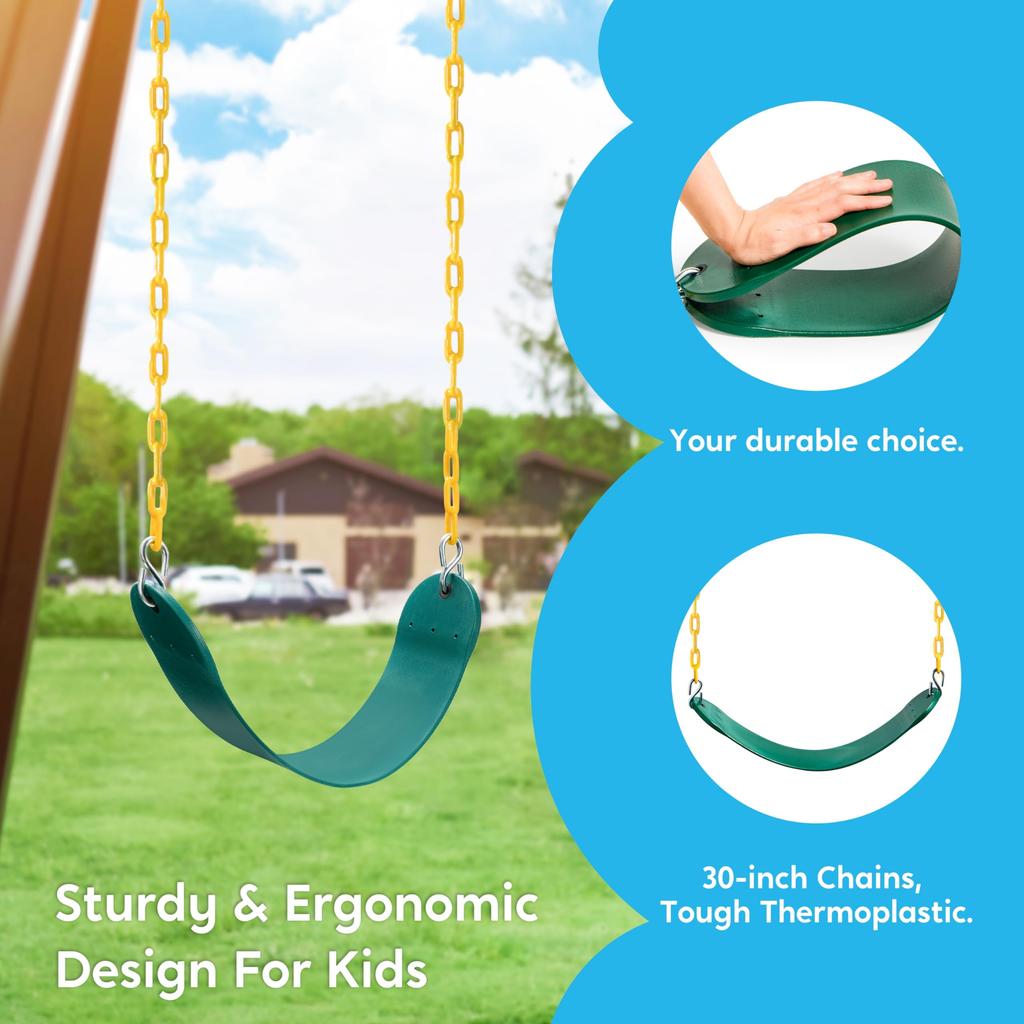 Joyfy 3 Pack Assorted Kids Swing Set Heavy Duty Swing Set Accessories Replacement for Adult Home Outdoor Backyard