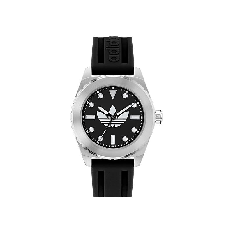 Adidas Originals Quartz Watch Black Dial Unisex Trefoil Couple Watch Unisex Watches AOSY25021 Gray