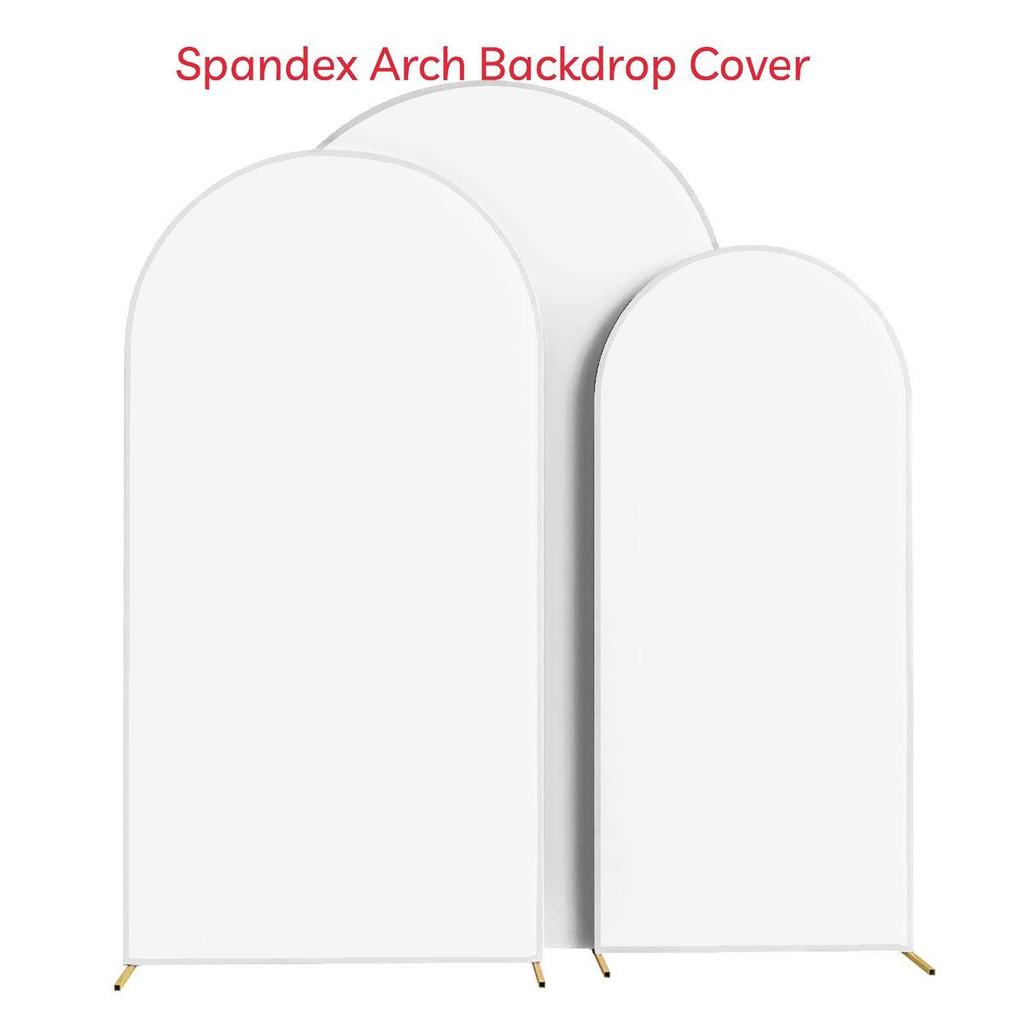 Decor Partidă Fundal Elastic Culoare Solidă în Formă de U - Husă din Material Arcadă Semi-Circulară de Exterior