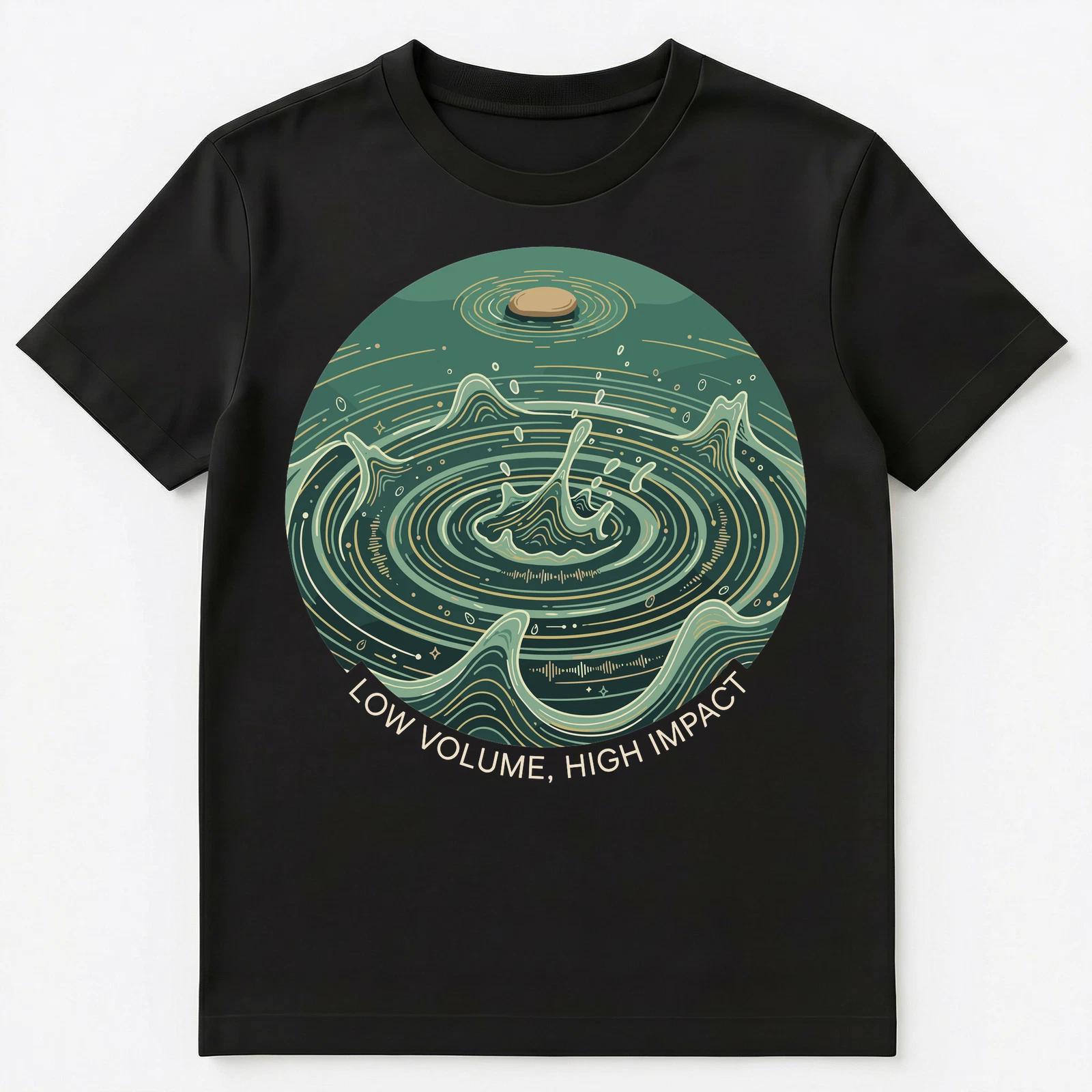 Sound Waves Ripple Stone Skipping Effect Music Unisex T-Shirt 2XL