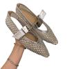 2025 new French retro pointed rhinestone bag head half slippers women wear fashion muller non-slip cool slippers