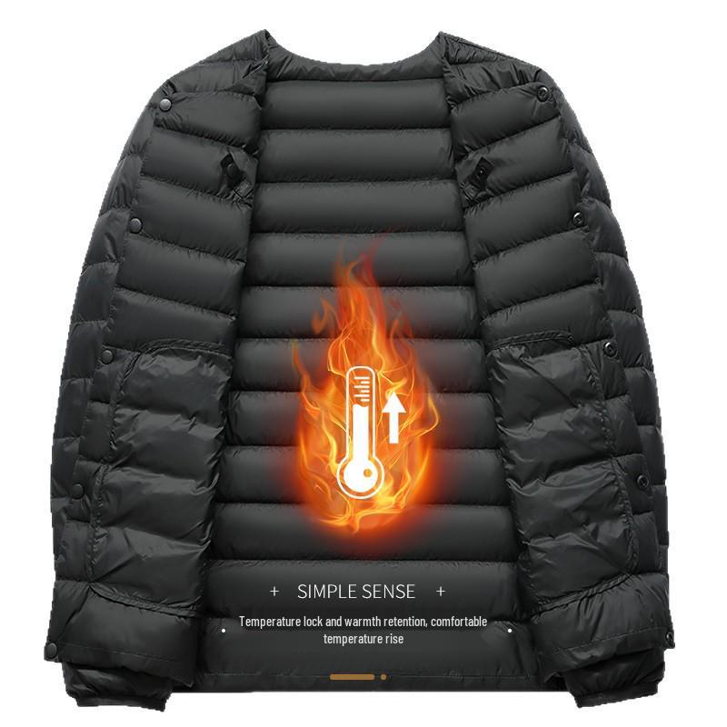 Men's Long Sleeve Down Jacket Liner, Wearable Inside & Outside for Autumn/Winter Warmth