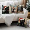 Christmas Cat Pillowcase Bedroom Sofa Cushion Cover 100% Polyester Living Room Soft Cushion Pillowcase Home Decor