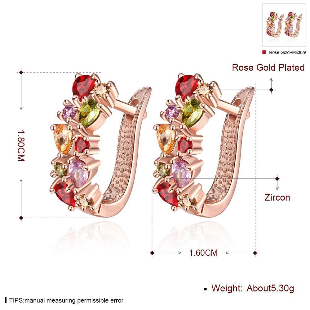 Multicolored Earring Vintage Zirconia Rose Gold Plated Custom Fine Jewelry Earrings 2024