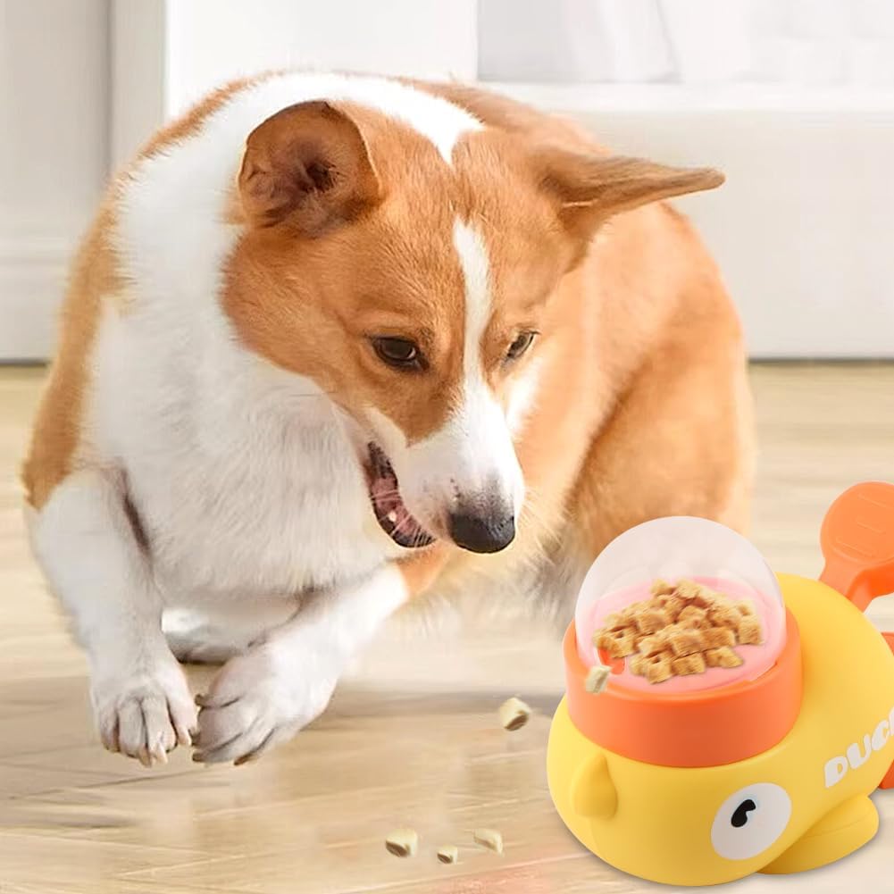 Interactive Dog Puzzle Toys, Cat Puzzle Treat Dispenser Toy,Duck Shape Slow Feeder for Small Medium Dogs Cats Eenrichment Toys,Promotes IQ Training
