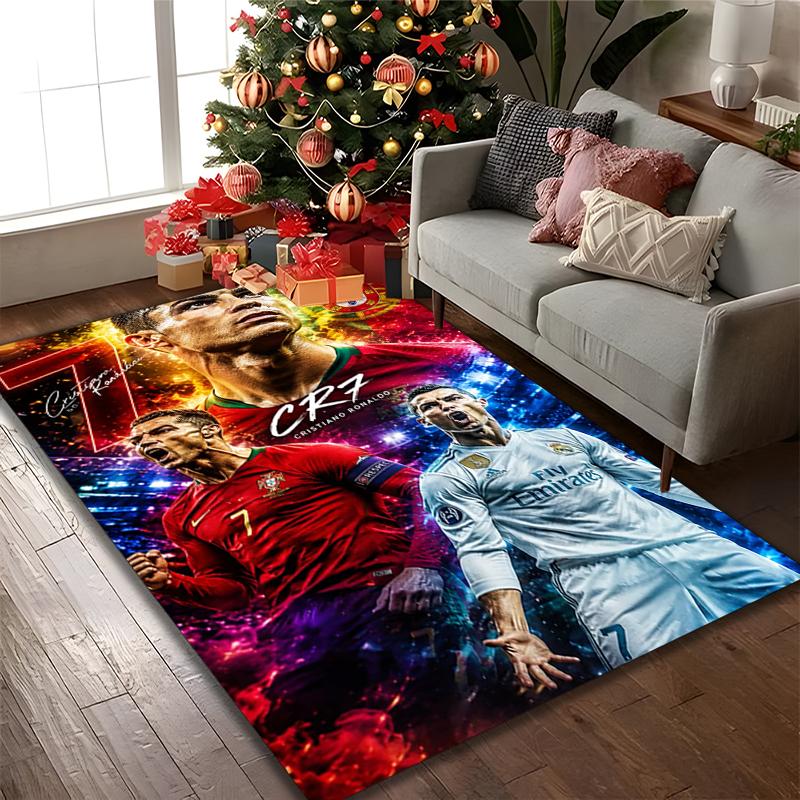 1pc Cristiano Ronaldo Printed Chair Rug for Home Office Use, Living Room Kitchen Game Room Area Carpet