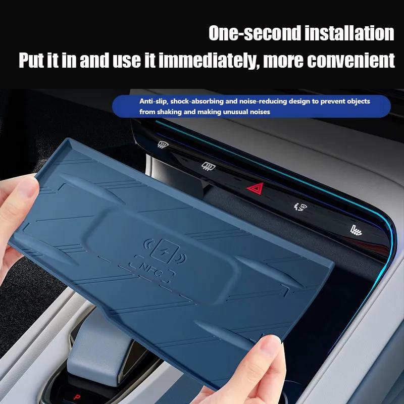 Car Interior Central Control Wireless Charging Pad For Zeekr 001 2024 2025 Anti-slip Silicone Cover Mat Sticker Auto Accessories