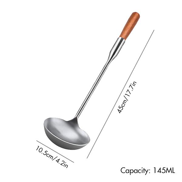 

Stainless Steel Chef Cooking Spoon Wok Spoon, Long Handle Soup Spoon Serving Ladle - Kitchen Tools Wok Utensils
