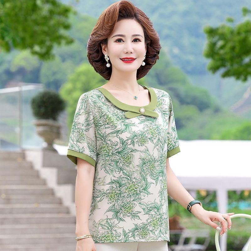 Summer Short-sleeved Tops Short-sleeved Noble Stylish Thin Loose Half-sleeves