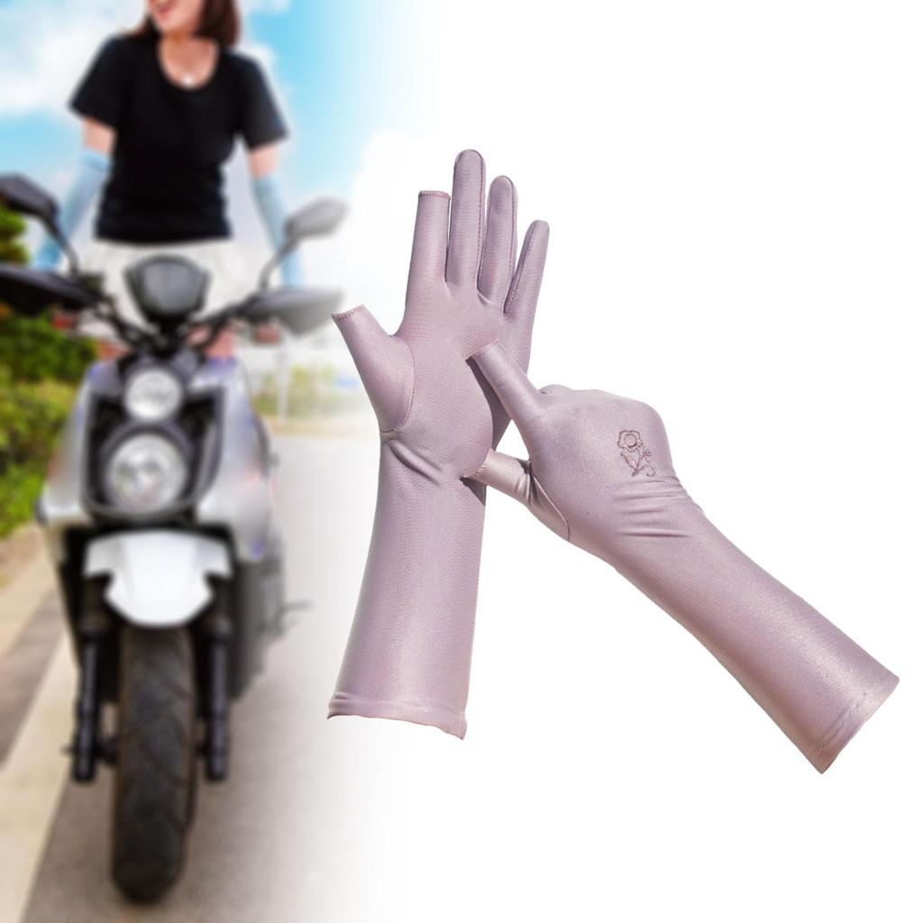 Women Sun Protection Gloves Thin Sunblock Gloves for Hiking Riding Cycling