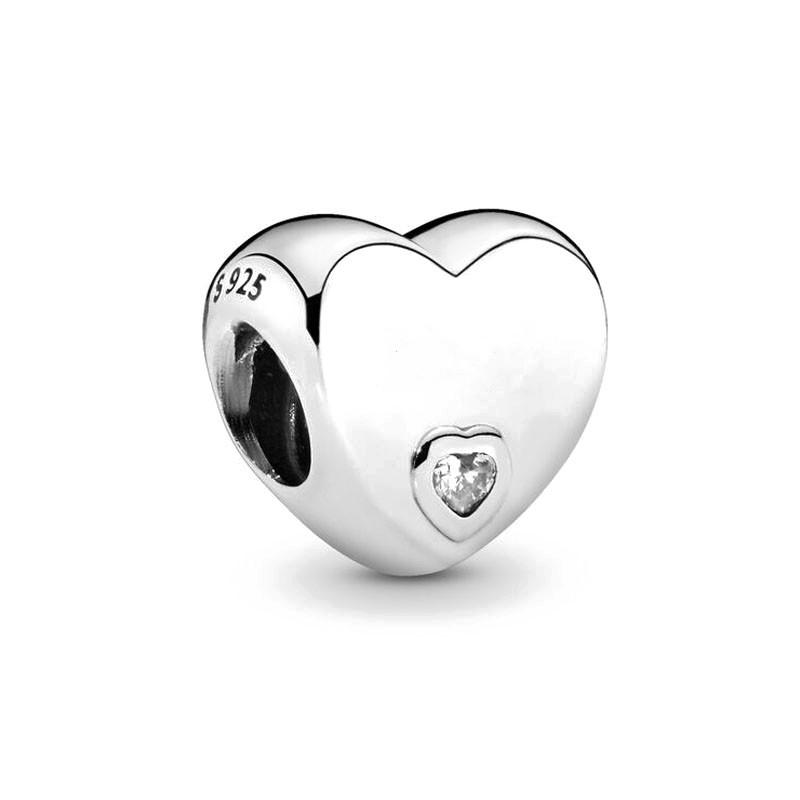 Original 925 Silver Auntie Niece Husband Heart Charm Bead Fit Bracelet Women DIY Jewelry Gift