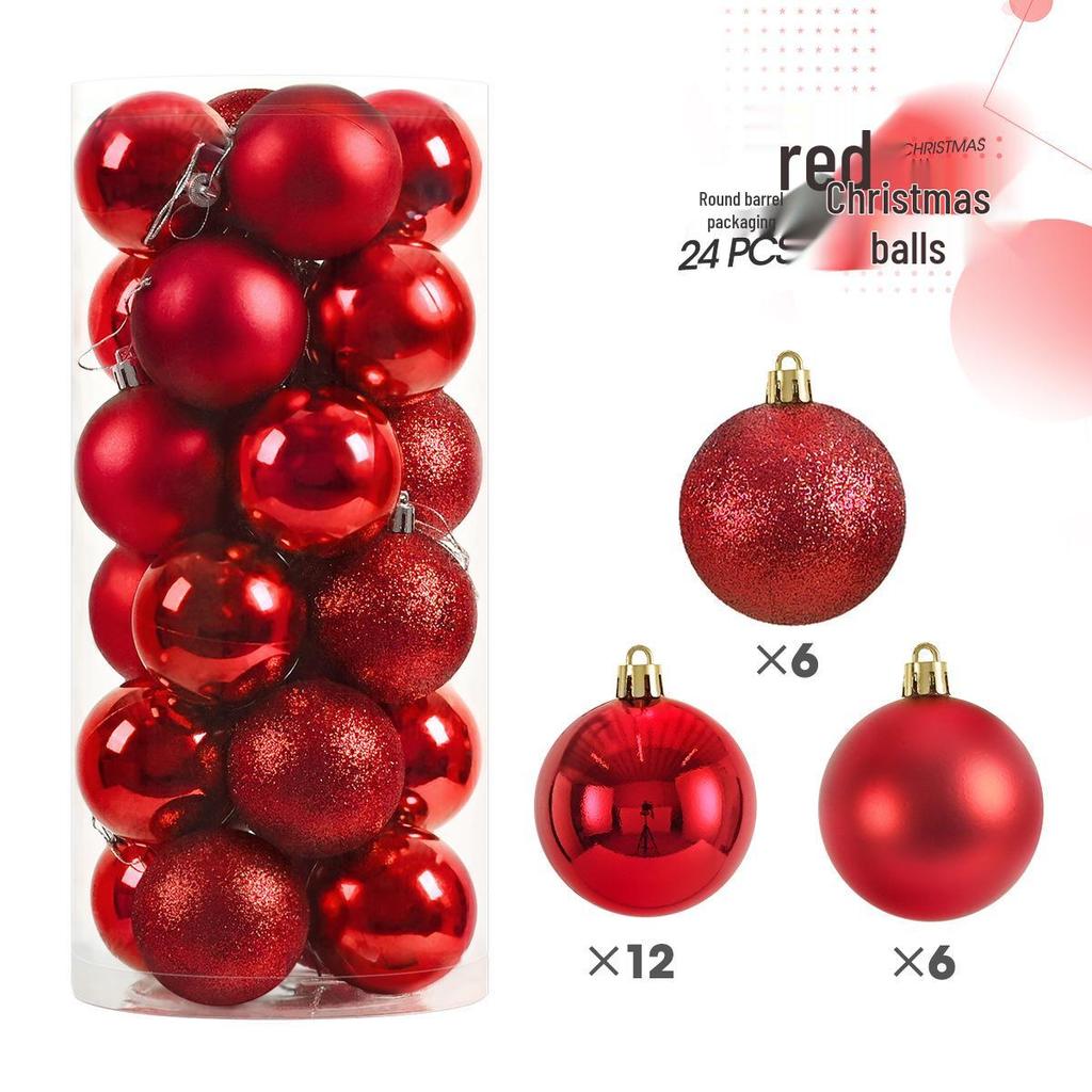 36 Electroplated Plastic Christmas Ball Ornaments for Tree and Window Decoration
