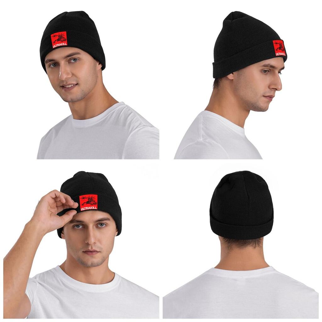 Accessoires de jeu vidéo Ultrakill Bonnet chaud en tricot Bonnet d'hiver Bonnets Skullies Bonnets Hip Hop pour unisexe