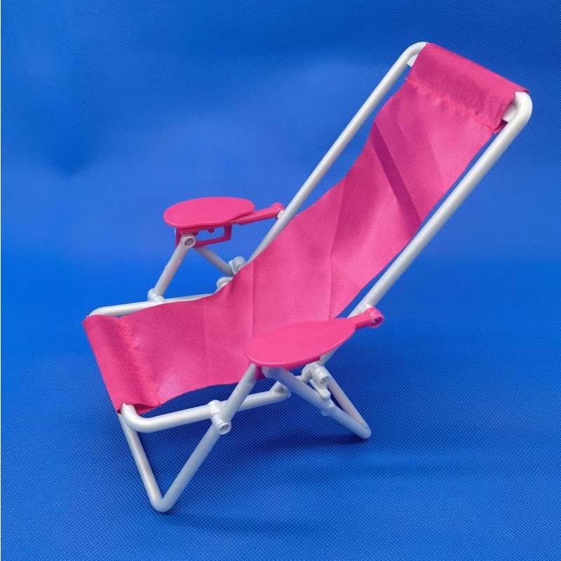 2 Stück Mini-Klapp-Strandstühle für Kinder, Puppenhausmöbel, Modellzubehör, Miniatur-Klapp-Liegestuhl-Spielset