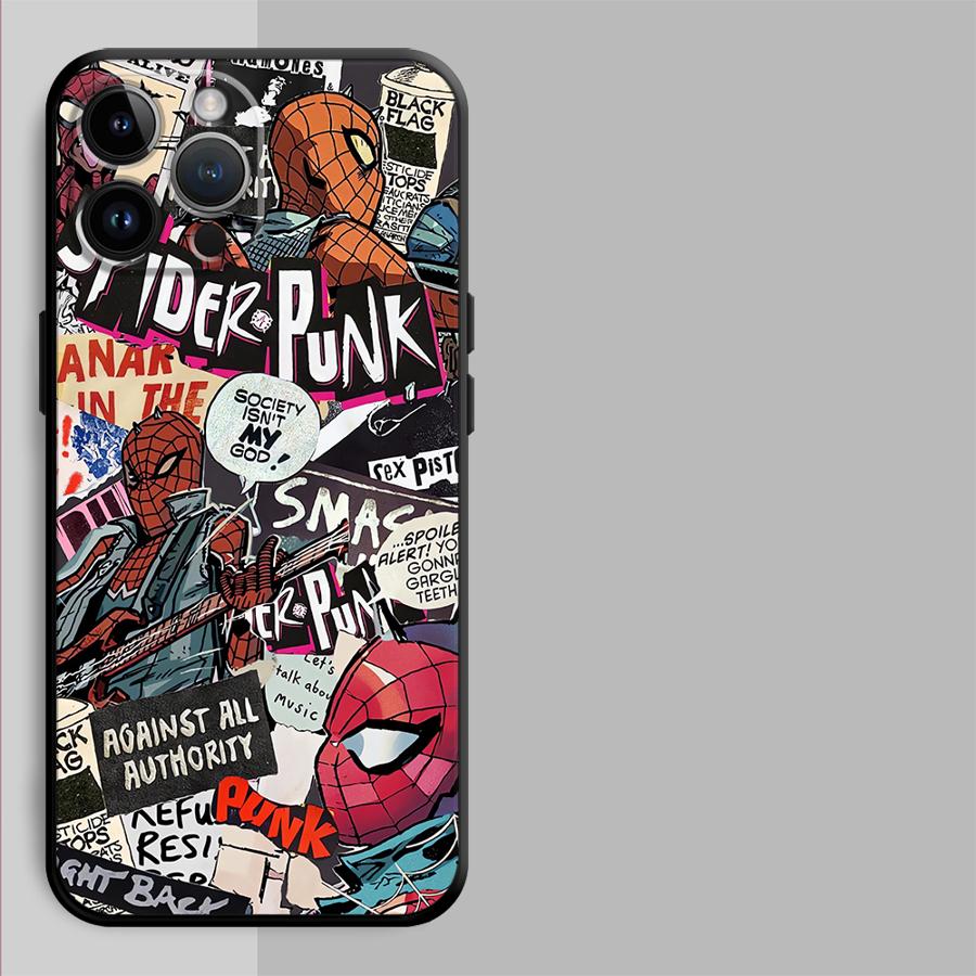 

Funda Phone Cover Phone Case for Apple iPhone 13 XR XS MAX Air 11 14 17 Pro Max 15 Pro 7 8 12 16 Marvel Sipiderman Punk iPhone 12