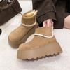 Fashion Winter Chunky Platform Heels Women Ankle Boots Keep Warm Height Increase  Short Booties Shoes Zapatos Mujer