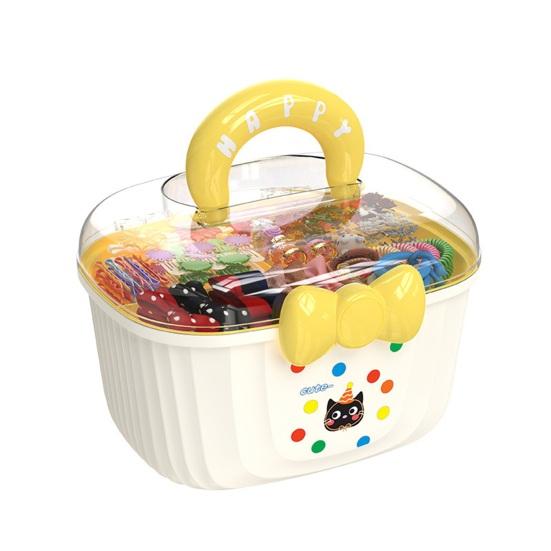Aufbewahrungsbox für Haaraccessoires Staubdichter Deckel mit Schleifen-Dekor Schichtbehälter für Kinderclips Krawatten