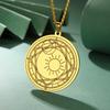 Dawapara Pentagram Crescent Necklace Sakura Magic Circle Sun Moon Star Magic Array Good Luck Amulet Stainless Steel Jewelry