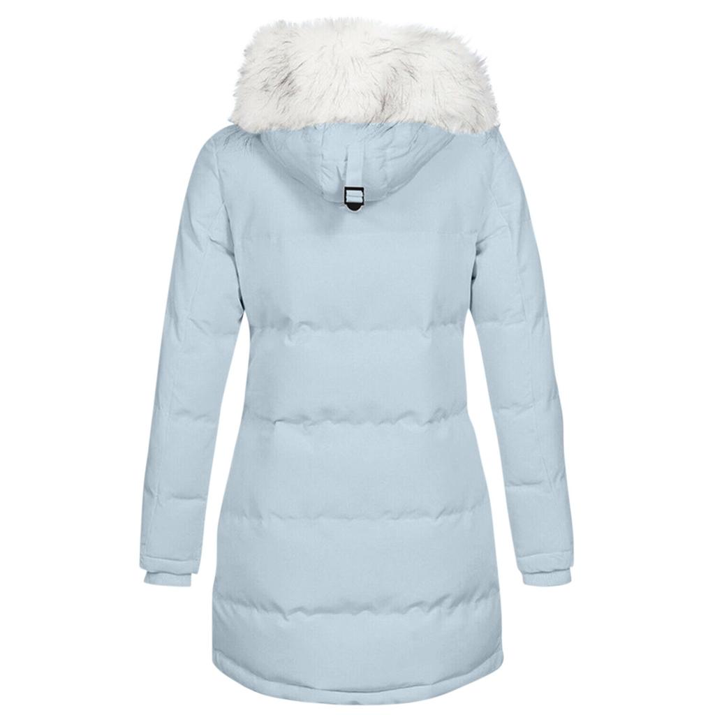 Women's Fashion Casual Pocket Solid Color Long Sleeve Thickened Warm Down Jacket Top