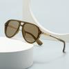 New European American Mens Aviator Sunglasses Retro Double Brorgon Square Frame UV Protection Fashion Eyewear
